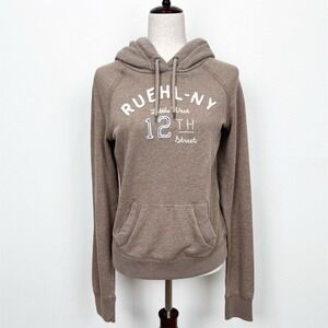 Y2K Ruehl‎ No. 925 NY Hoodie Womens L Embroidered Spell Out Vintage Abercrombie